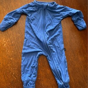 NB Sleepy Sloth Blue bamboo Footie Pajamas